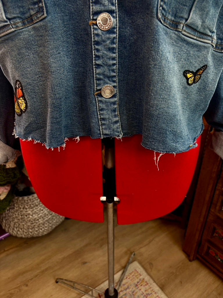 🐞 Lovebug Wanderer Jacket | Upcycled 90s Denim Patchwork Jacket