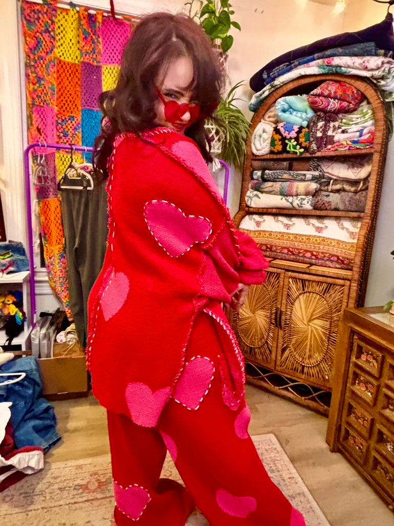 ❤️ Sweetheart Lounge Set | Upcycled Blanket Matching Cozy Set with Pockets