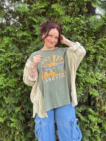 The Music City Shacket – Upcycled Oversized Nashville Jacket | Handmade Sustainable Fashion