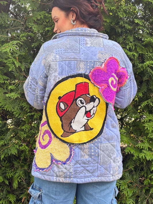 The Eager Beaver Shacket – Upcycled Paisley + 90s Floral Jacket | Handmade Sustainable Outerwear