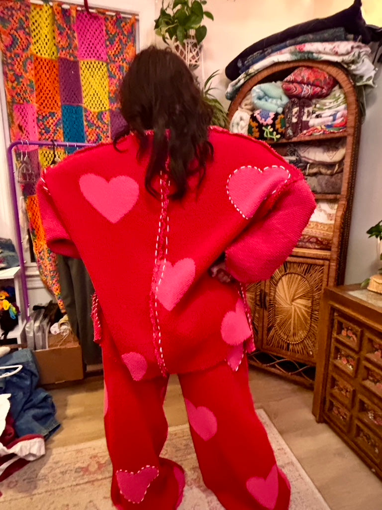 ❤️ Sweetheart Lounge Set | Upcycled Blanket Matching Cozy Set with Pockets