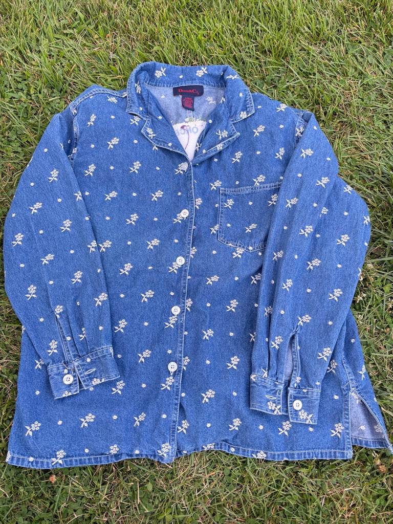 The Honeysuckle Jacket – Upcycled Denim & Cottagecore Floral Layer | Handmade Sustainable Outerwear