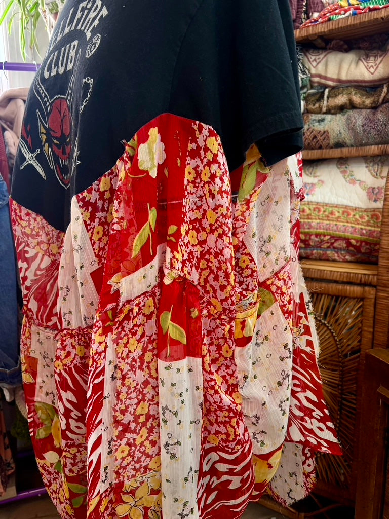 ❤️‍🔥 Critical Crush Muse Tunic | Upcycled Patchwork Graphic Tunic Dress