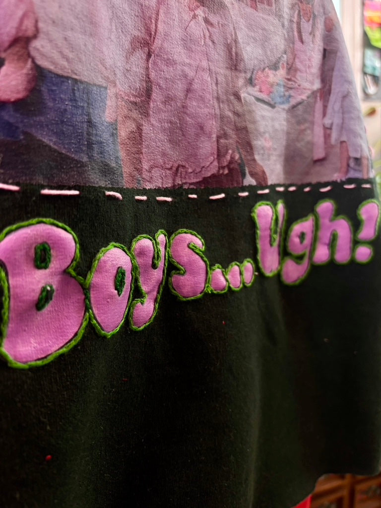 💕 Cootie Queen Supreme Snug Rug | Upcycled Poncho Sweatshirt with Crochet Roses