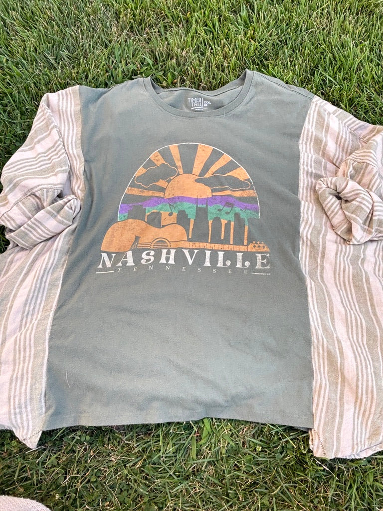 The Music City Shacket – Upcycled Oversized Nashville Jacket | Handmade Sustainable Fashion