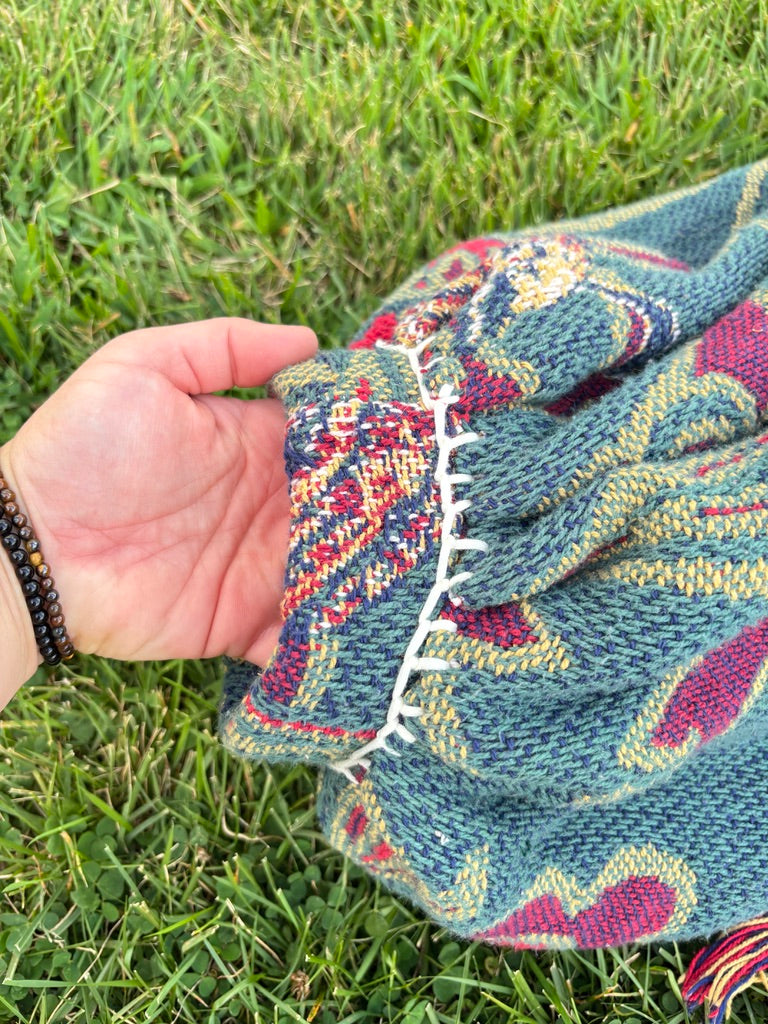 The Belladonna – Upcycled Blanket Balloon Sleeve Cardigan | Witchy Dark Academia Sweater | Daydreamer Cardigan