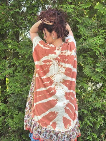 The Crystal Vision Maxi Shirt – Upcycled Patchwork Boho Top | Handmade Sustainable Fashion