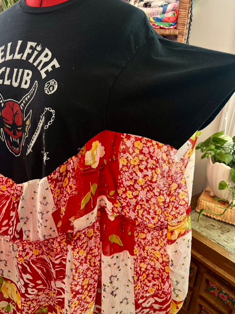 ❤️‍🔥 Critical Crush Muse Tunic | Upcycled Patchwork Graphic Tunic Dress