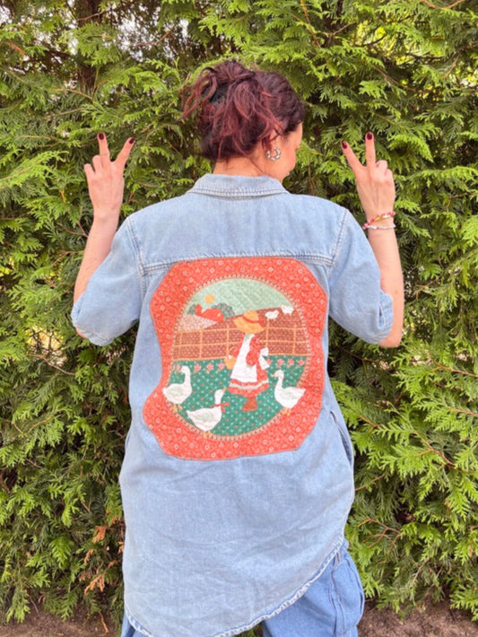 The Simple Life Shacket – Upcycled Denim Cottagecore Jacket | Handmade Sustainable Outerwear