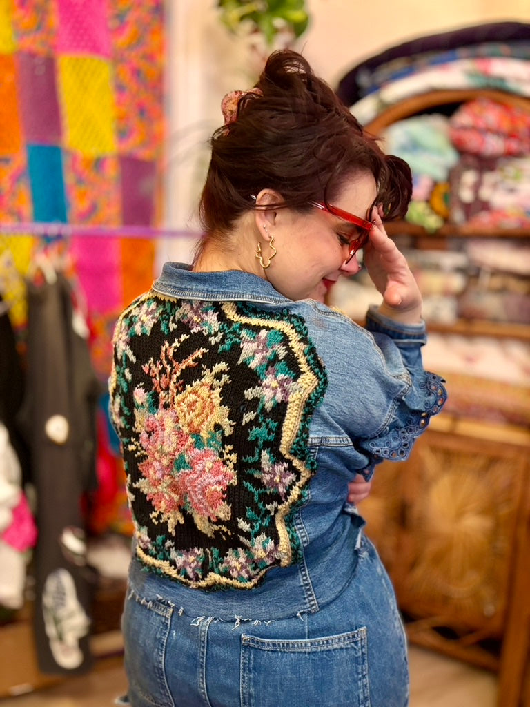 🐞 Lovebug Wanderer Jacket | Upcycled 90s Denim Patchwork Jacket