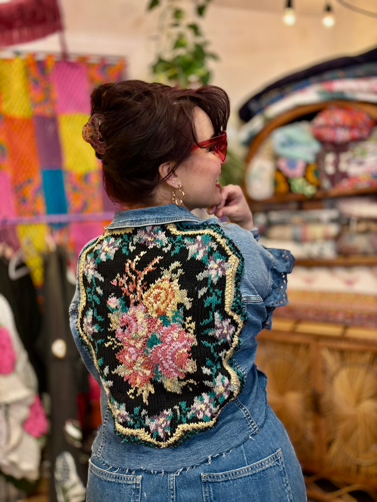 🐞 Lovebug Wanderer Jacket | Upcycled 90s Denim Patchwork Jacket