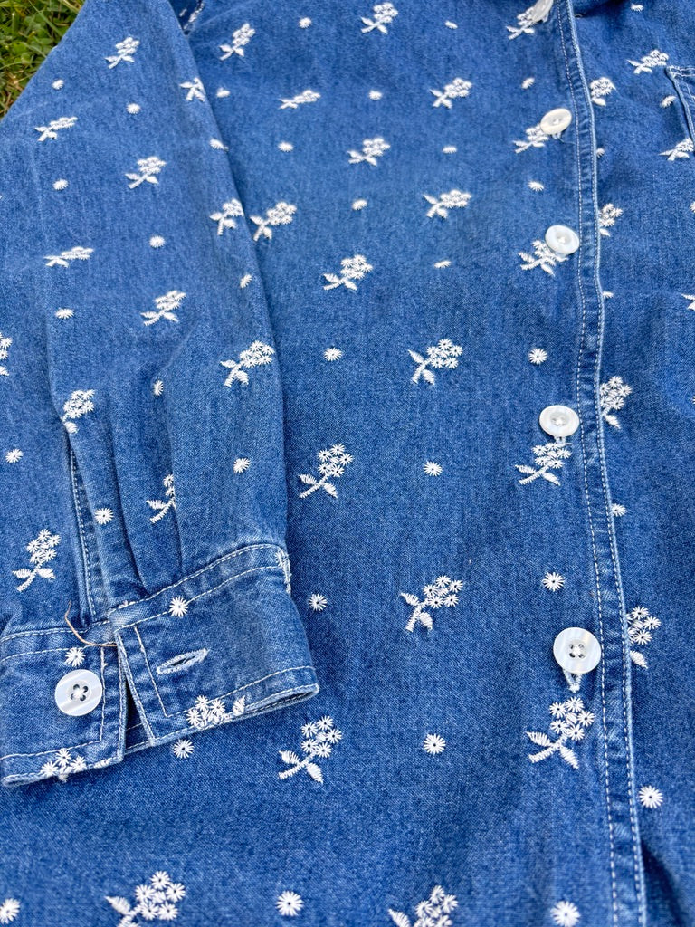 The Honeysuckle Jacket – Upcycled Denim & Cottagecore Floral Layer | Handmade Sustainable Outerwear