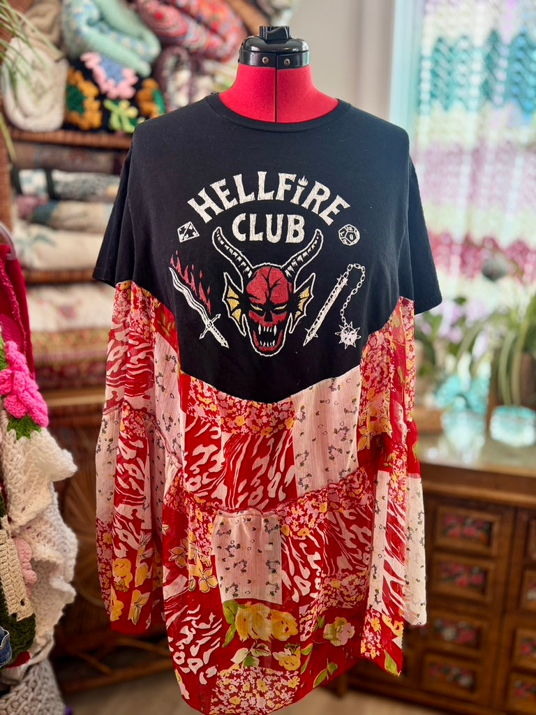 ❤️‍🔥 Critical Crush Muse Tunic | Upcycled Patchwork Graphic Tunic Dress