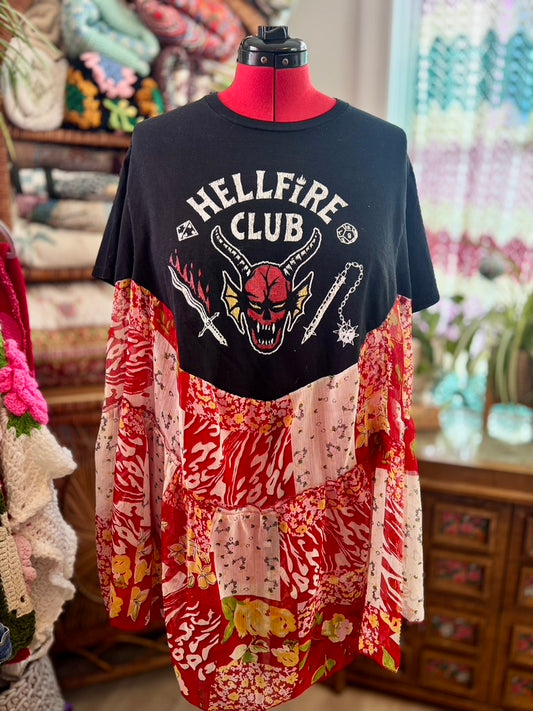 ❤️‍🔥 Critical Crush Muse Tunic | Upcycled Patchwork Graphic Tunic Dress