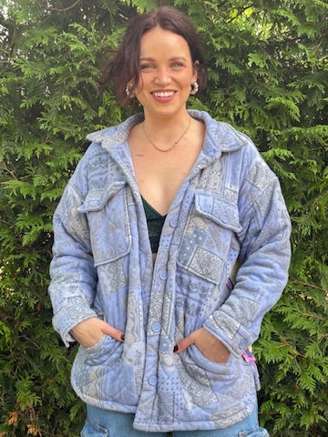The Eager Beaver Shacket – Upcycled Paisley + 90s Floral Jacket | Handmade Sustainable Outerwear